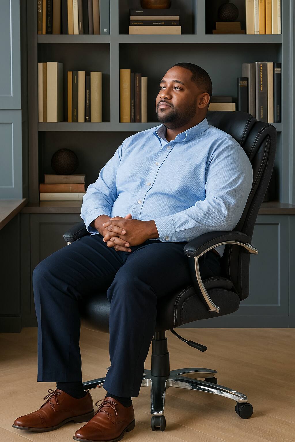 Angle. Spaco - Spaco Ergonomic High Back PU Leather Office Chair, Adjustable Executive Desk Chair, Lumbar Support for Home Office - Black.