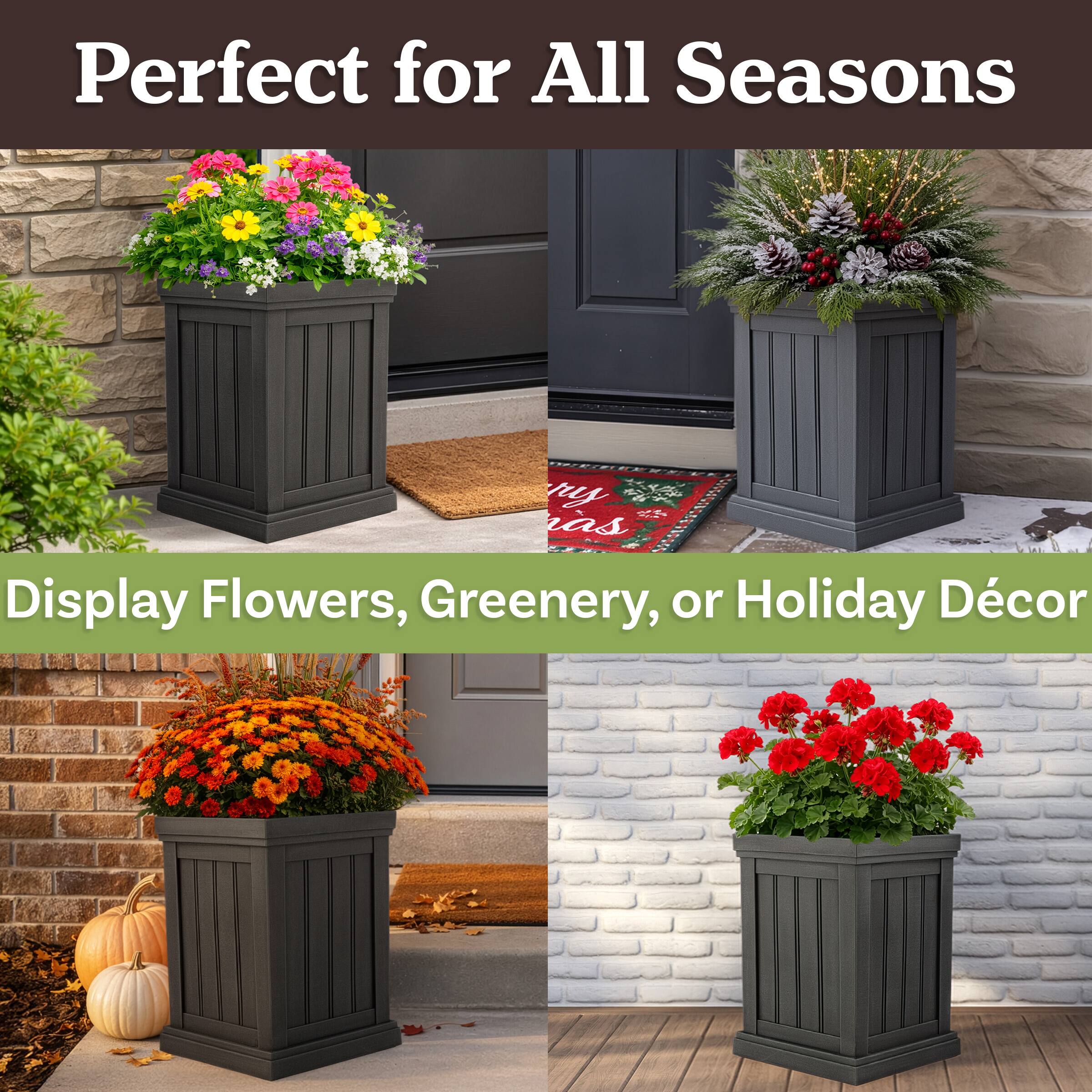 Perfect for All Seasons

Display Flowers, Greenery, or Holiday Décor