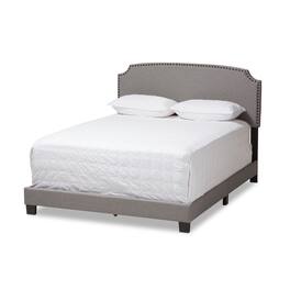 Baxton Studio - Odette Modern and Contemporary Fabric Upholstered Bed - Light Gray