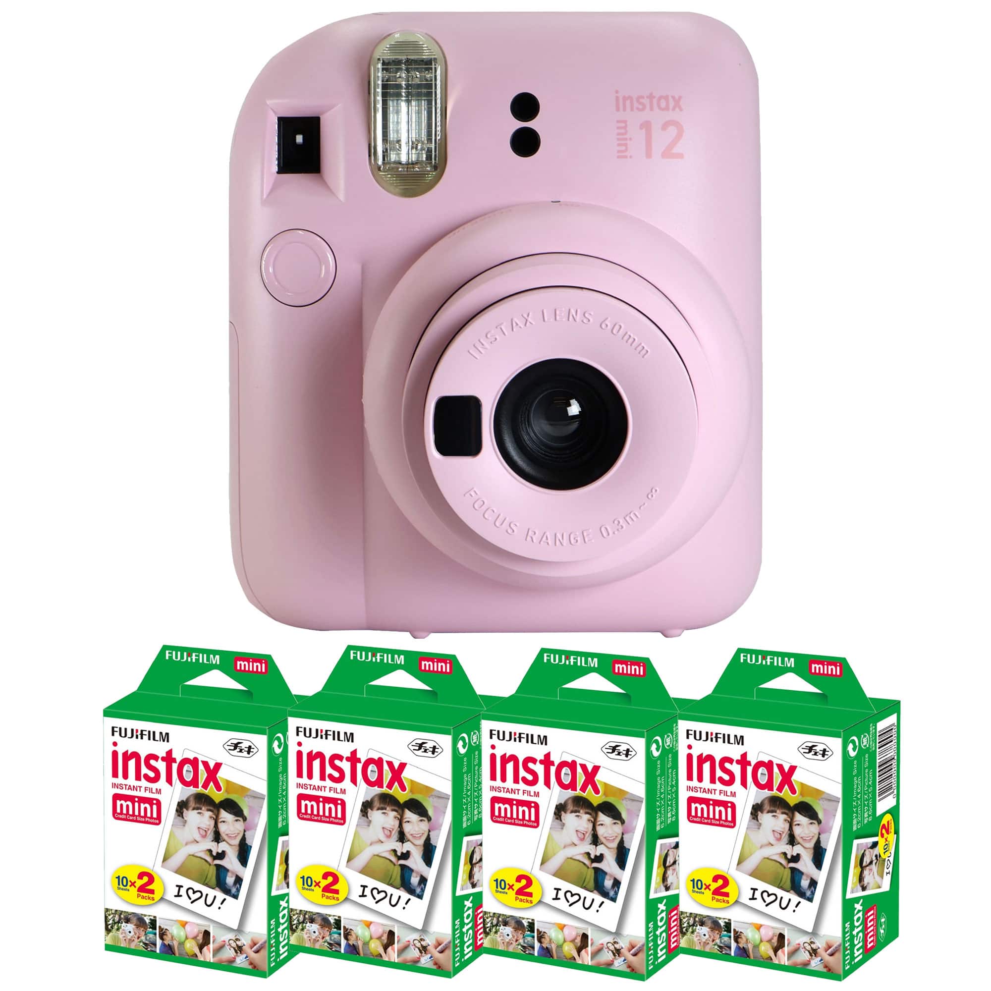 Fujifilm - INSTAX MINI 12 Instant Film Camera (Blossom 4x Mini Instax Film - Pink