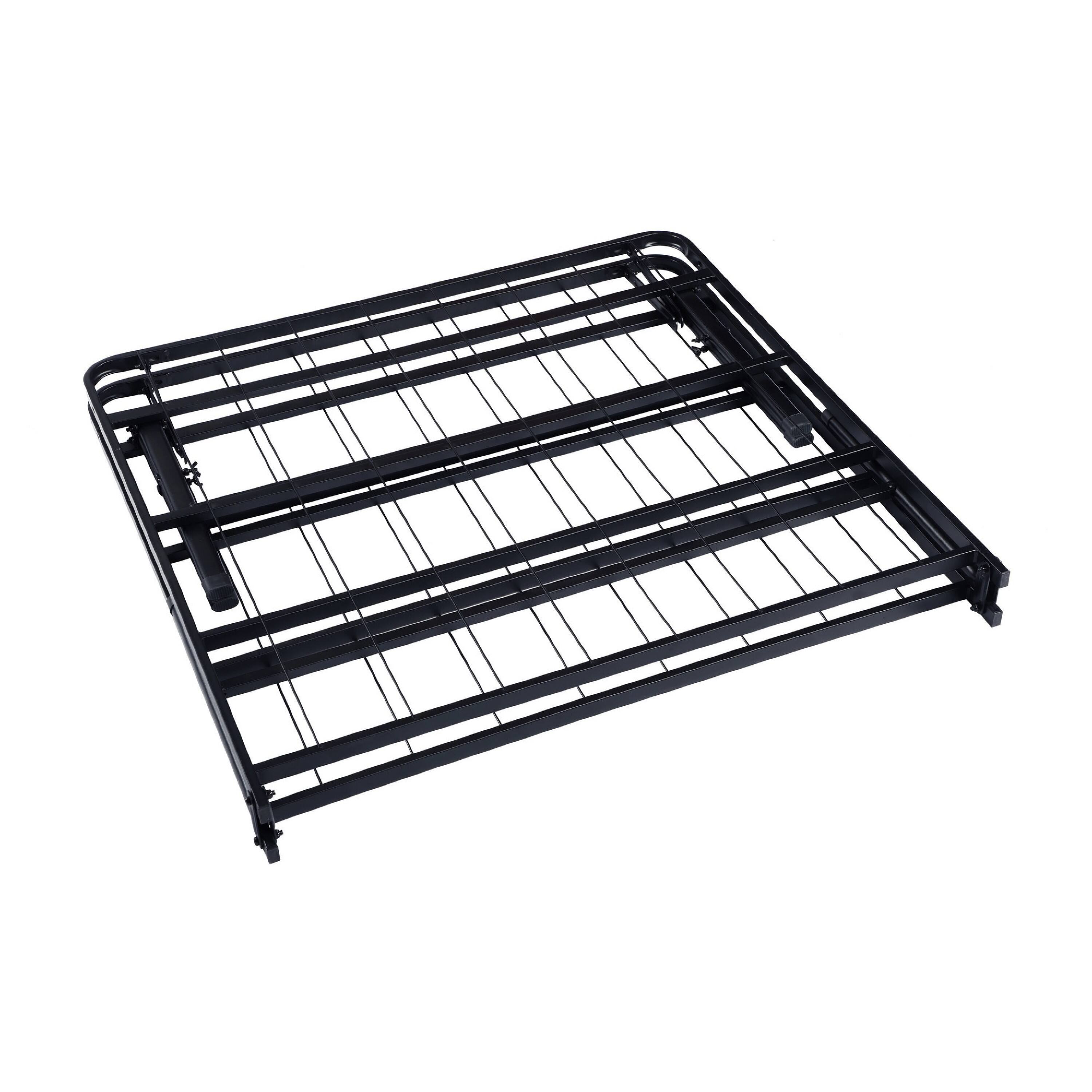 Back. Manhattan Lane - Adel Full Size Low Profile Bed, Foldable Metal Frame - Black.