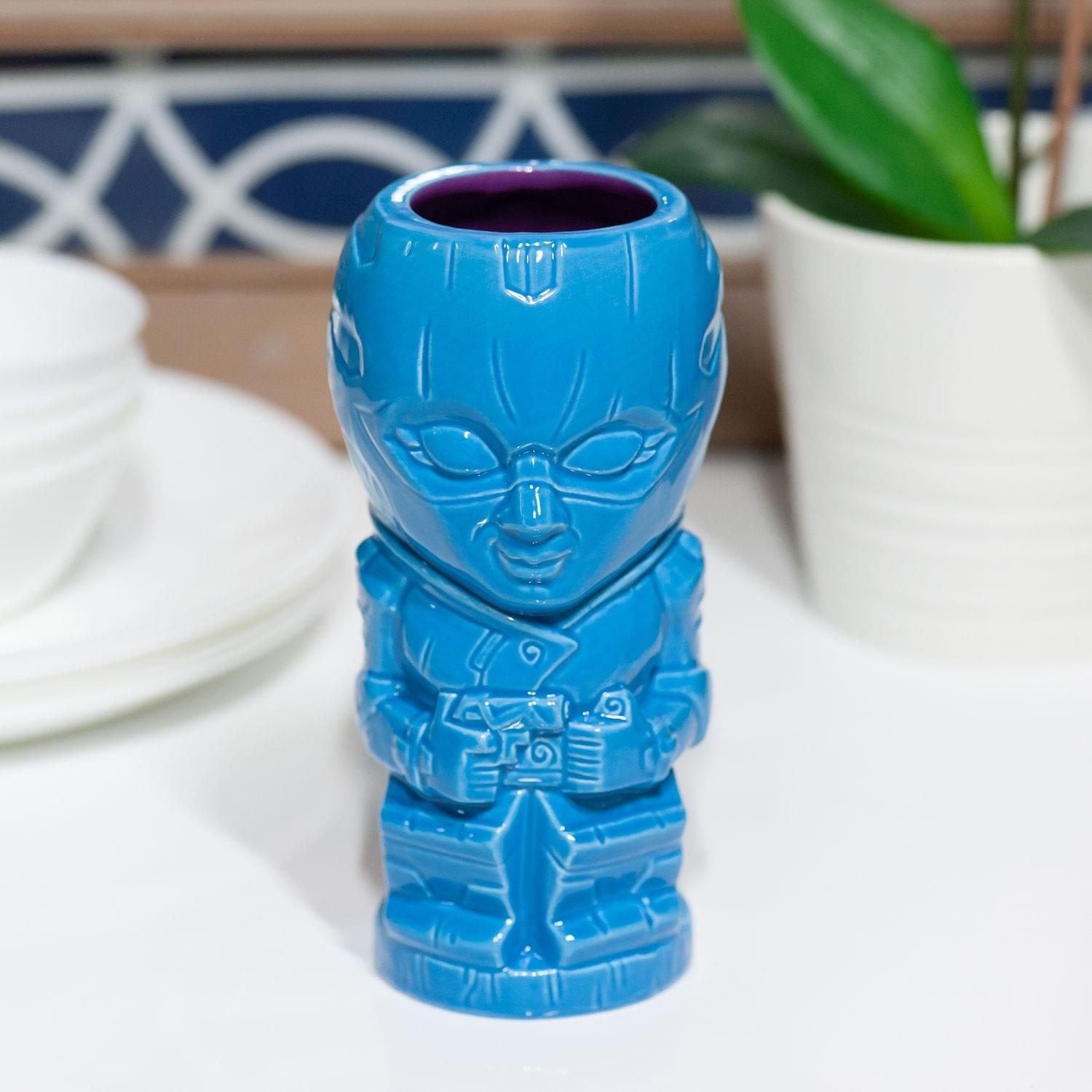 Alt View 4. ThinkGeek - Geeki Tikis Mass Effect Peebee Mug | Crafted Ceramic | Holds 14 Ounces - Blue.