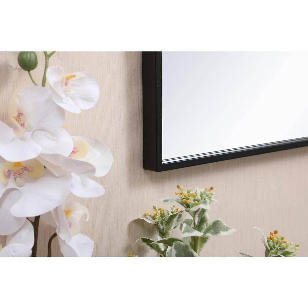 Alt View 2. Elegant Decor - Metal frame rectangle mirror 18x28 inch in black - Black.
