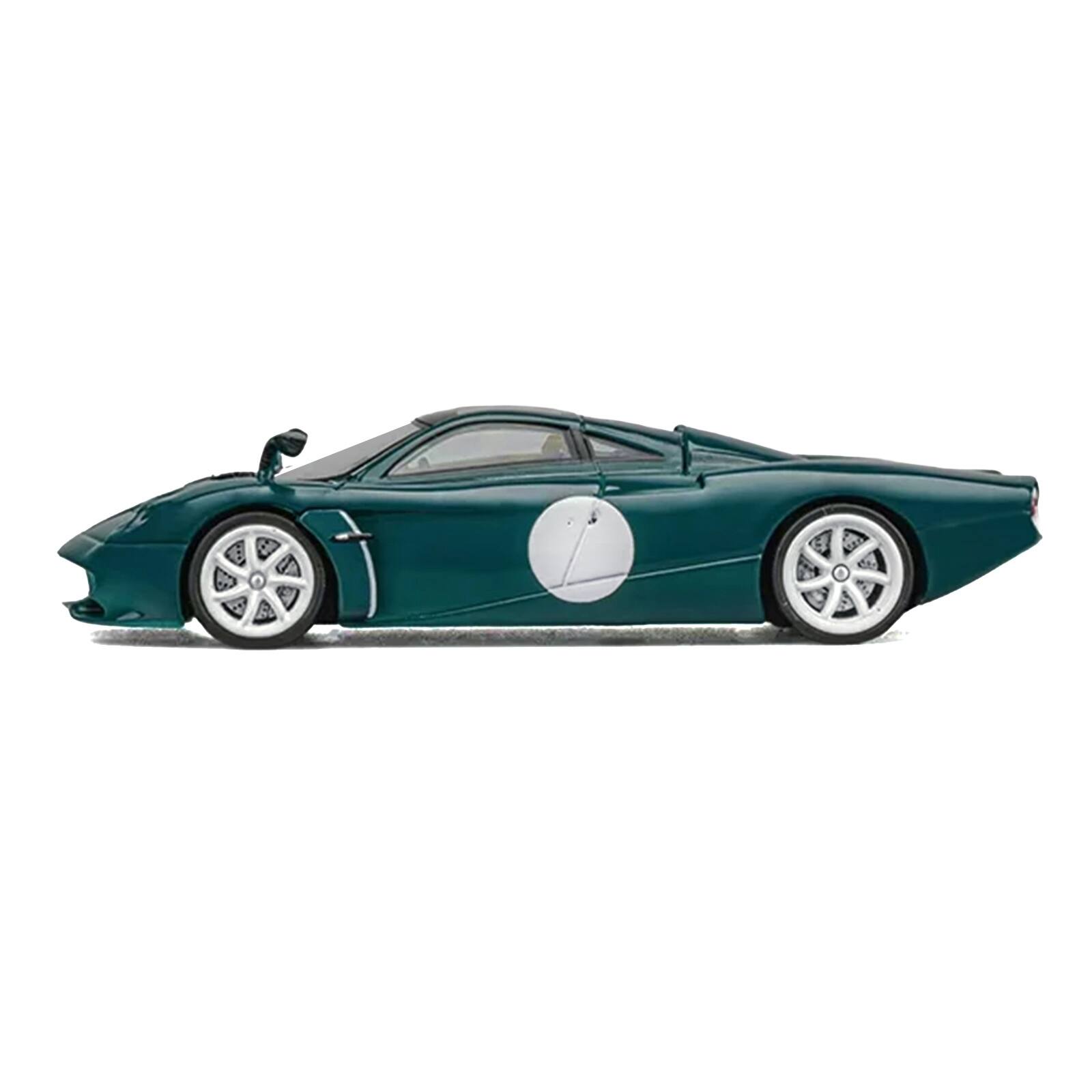 Alt View 2. CM Models - Pagani Huayra Codalunga Green with Sunroof and Extra Wheels 1/64 Diecast Model Car by CM Model.