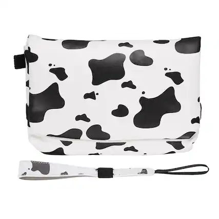 Front. Unique Bargains - Multi-Purpose Nylon Camera Storage Bag, Small Portable Pouch for CCD Camera and Travel Cosmetic Use - Black and White.