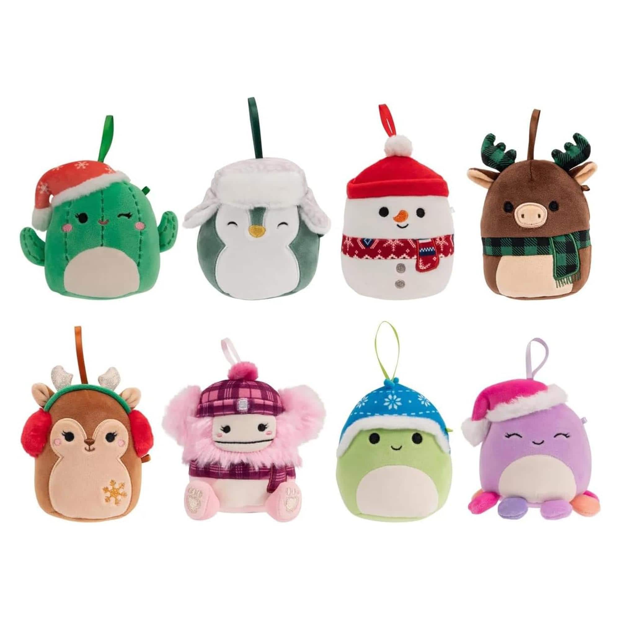 Kellytoy - Squishmallow 4 Inch Plush Ornament 8 Pack | Winter - Green