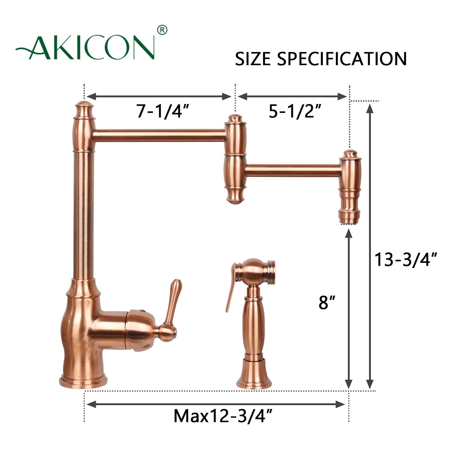 AKICON SIZE SPECIFICATION  
7-1/4"  
5-1/2"  
13-3/4"  
8"  
Max 12-3/4"