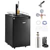 Front. VEVOR - Beer Kegerator, Single Tap Draft Beer Dispenser, Full Size Keg Refrigerator with Shelves, CO2 Cylinder, Drip Tray & Rail - Black.