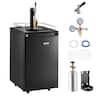 VEVOR - Beer Kegerator, Single Tap Draft Beer Dispenser, Full Size Keg Refrigerator with Shelves, CO2 Cylinder, Drip Tray & Rail - Black