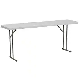 Alamont Home - Elon 6-Foot Plastic Folding Training and Event Table - Granite White