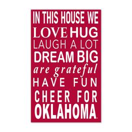 Fan Creations - Oklahoma Sooners 11" x 19" Briteline In This House Sign - Multicolor