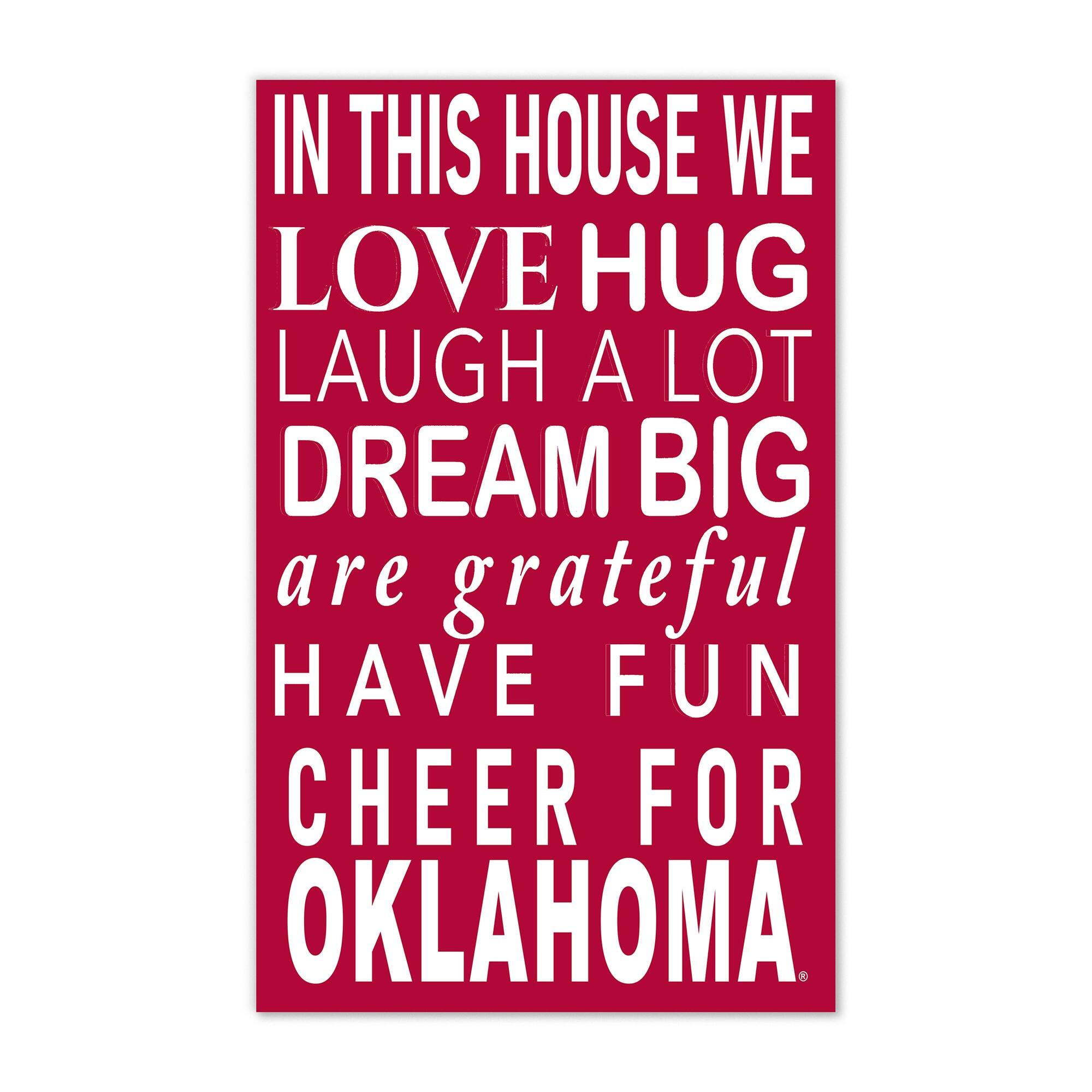Oklahoma Sooners 11" x 19" Briteline In This House Sign