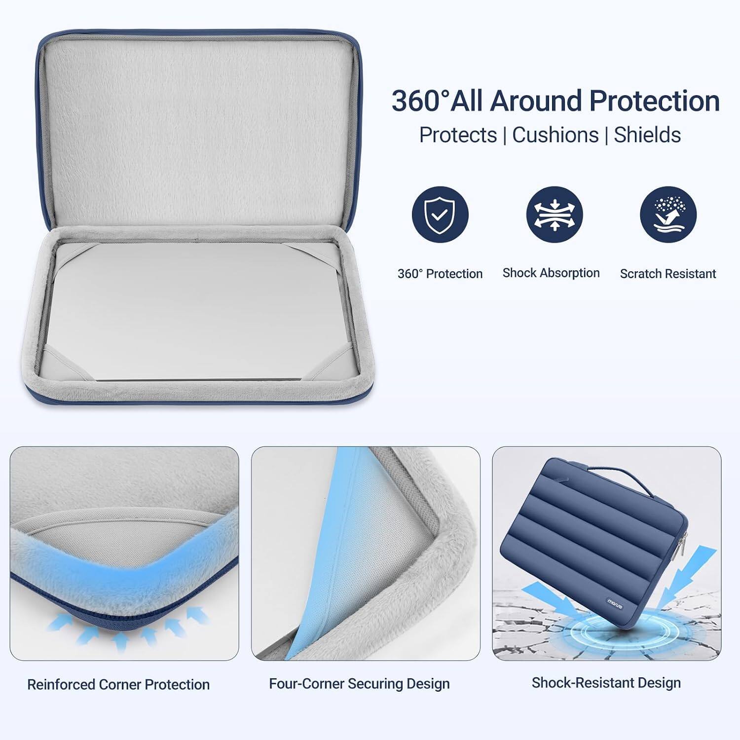 360° All Around Protection Protects | Cushions | Shields

360° Protection Shock Absorption Scratch Resistant

Reinforced Corner Protection

Four-Corner Securing Design

Shock-Resistant Design