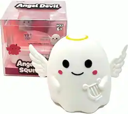 Link - Jumbo Angel Devil Squishy Toys, Cute Slow Rising Halloween Figure Squeeze Toys, Stress Relief Fidget Toy - White