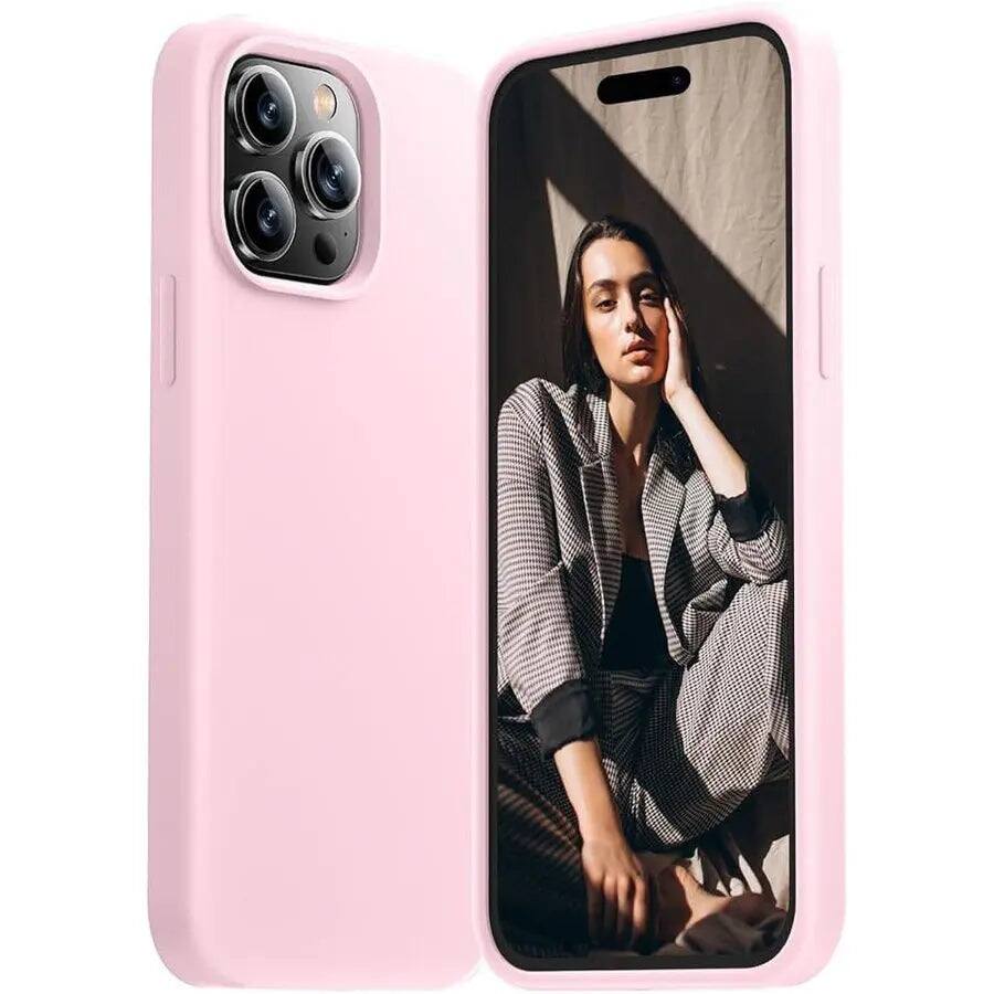 Front. Entronix - Entronix Case for iPhone 16 Pro - Soft-Touch Silicone - Light Pink.
