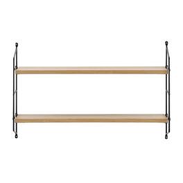 Danya B - Severini Floating Bracket Farmhouse Two-Tier Wall Shelf - Black/ - Chestnut
