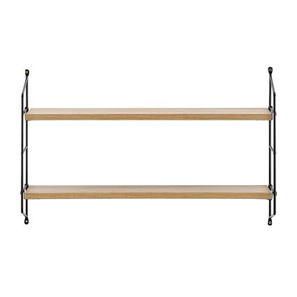 Front. Danya B - Severini Floating Bracket Farmhouse Two-Tier Wall Shelf - Black/Chestnut - Chestnut.