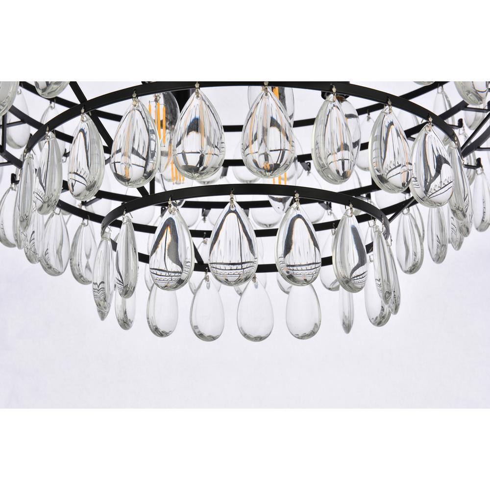 Alt View 3. Elegant Lighting - Mila 20 inch flush mount in black - Black.