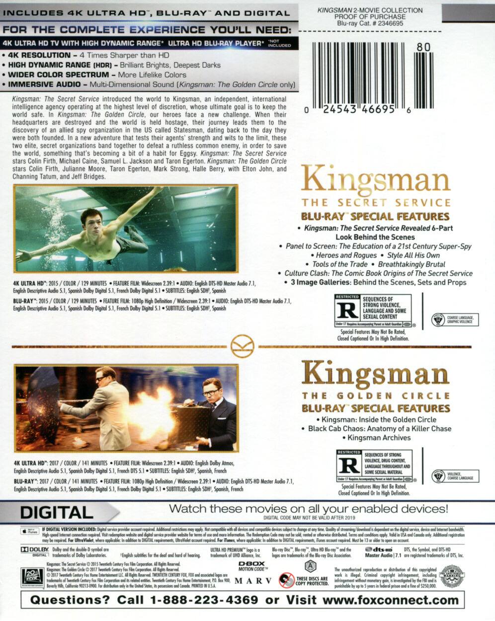 Alt View 1. Kingsman: 2-Movie Collection   - 4K Blu-Ray.