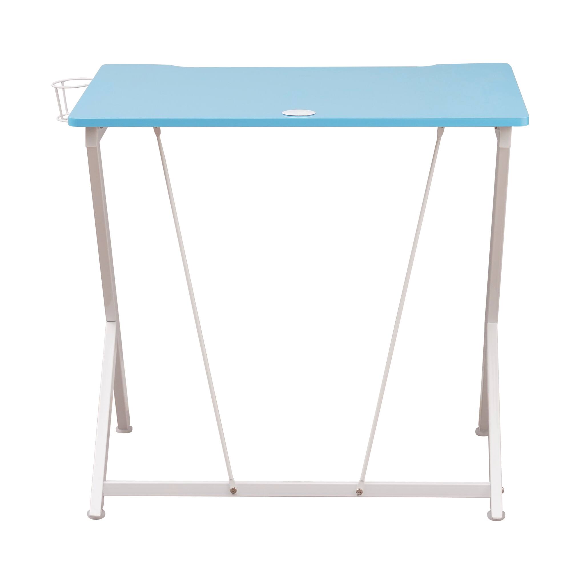 Alt View 5. GOODSILO - Kids Gaming Desk with Headphone Holder and Cable Management in Vibrant Colors - Blue.