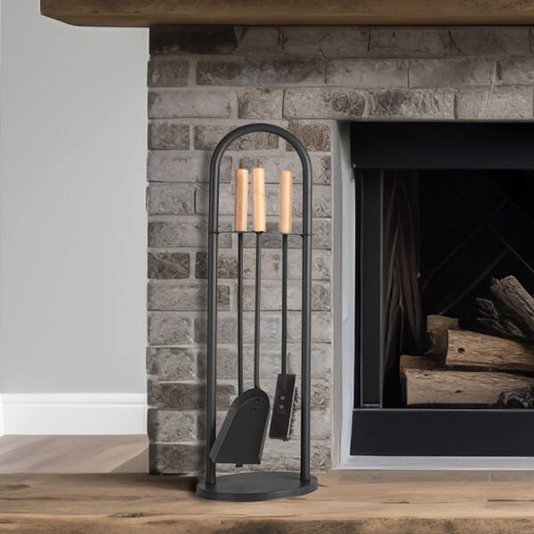 Alt View 4. Lavish Home - 4PC Fireplace Tool Set with Poker, Brush, Shovel, and Stand.