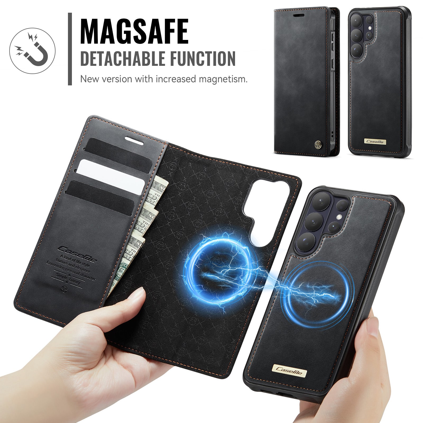 Dteck for Samsung Galaxy S26 Ultra Detachable Wallet Case, 2 in 1