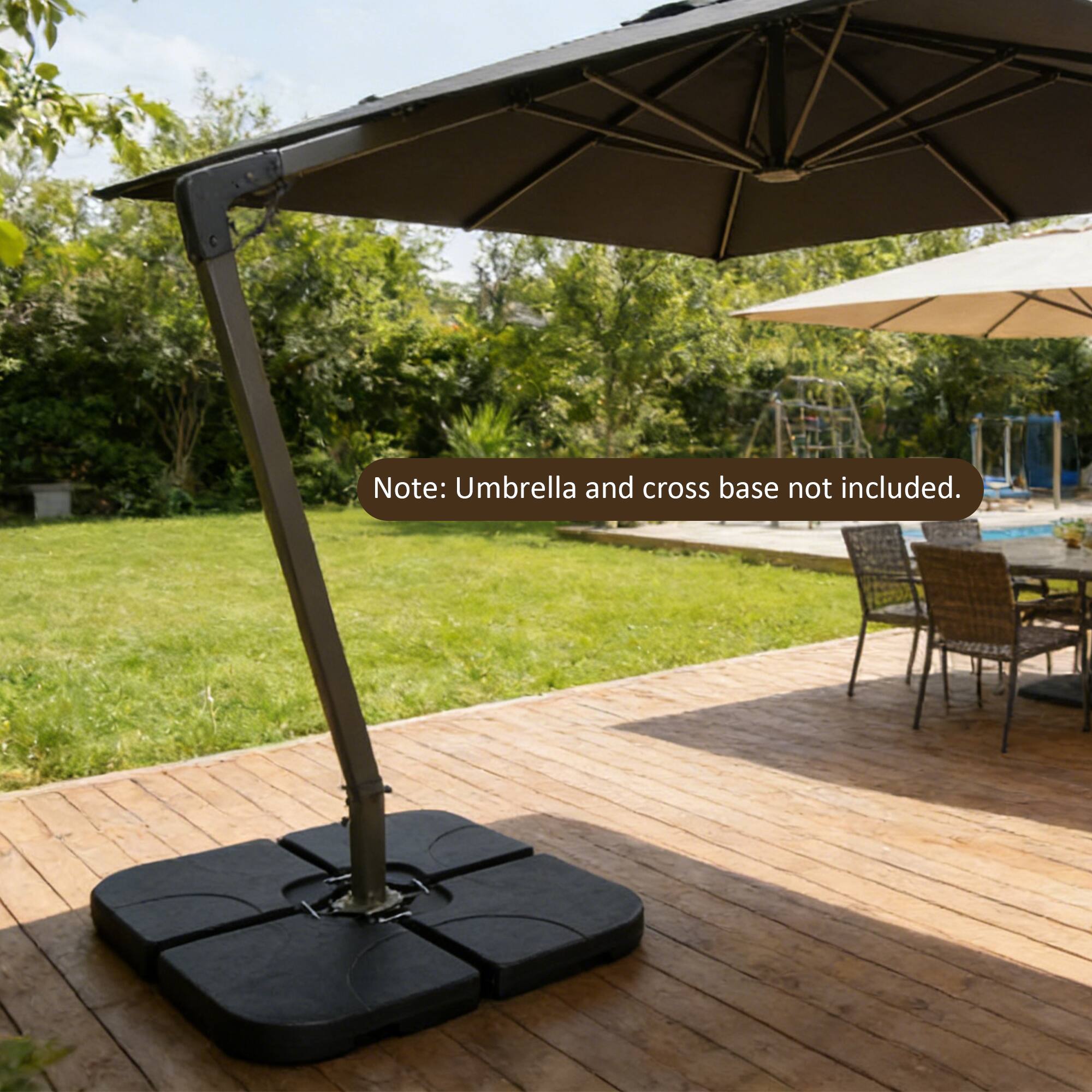 Note: Umbrella and cross base not included.
