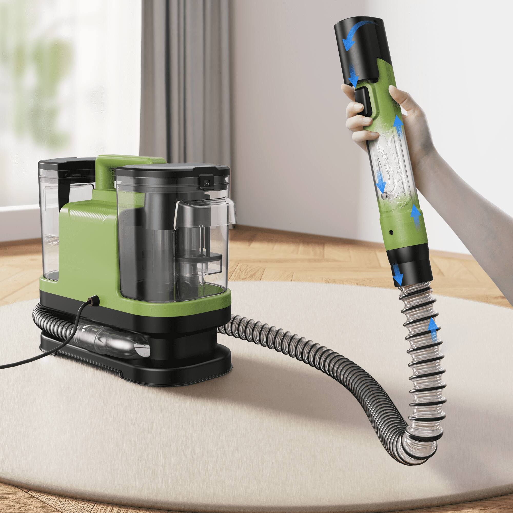 Alt View 1. MOOSOO - Carpet Cleaner Machine - Portable Spot Stain Cleaner, Deep Cleaning Machine for Furniture,, Stairs, Car and Pet Messes - Green.