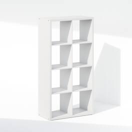 Furinno - Cubic Open Back Multipurpose Clothing & Closet Storage Organizer Shelf, 8-Cube - White
