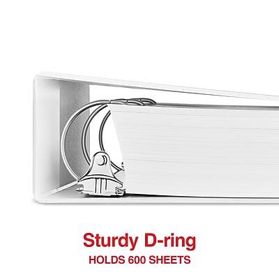 Sturdy D-ring  
HOLDS 600 SHEETS