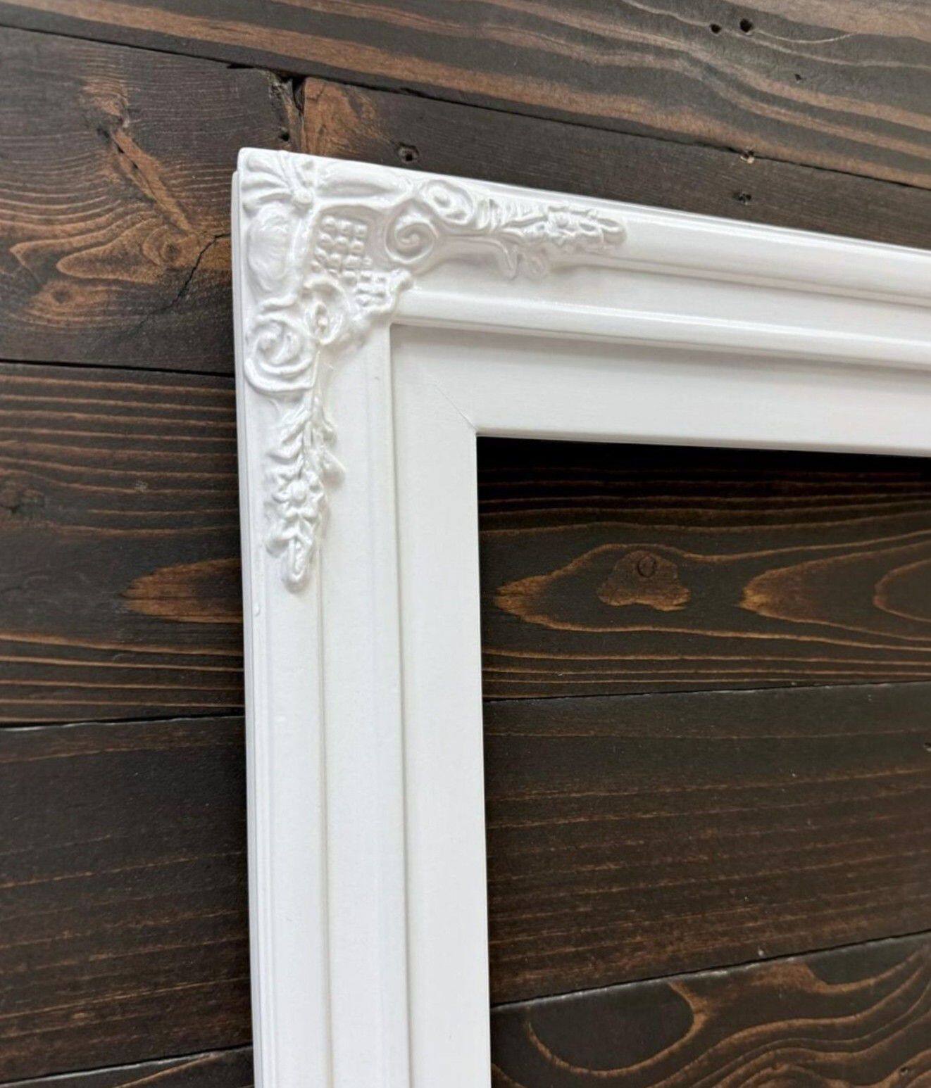 Alt View 1. LAREDO FRAME FACTORY - 55 inch Hisense Canvas TV Ornate frame, Canvas TV by Hisense - SATIN WHITE FINISH.