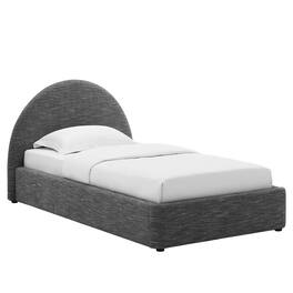 Modway - Resort Upholstered Fabric Arched Round Twin Platform Bed - Gray