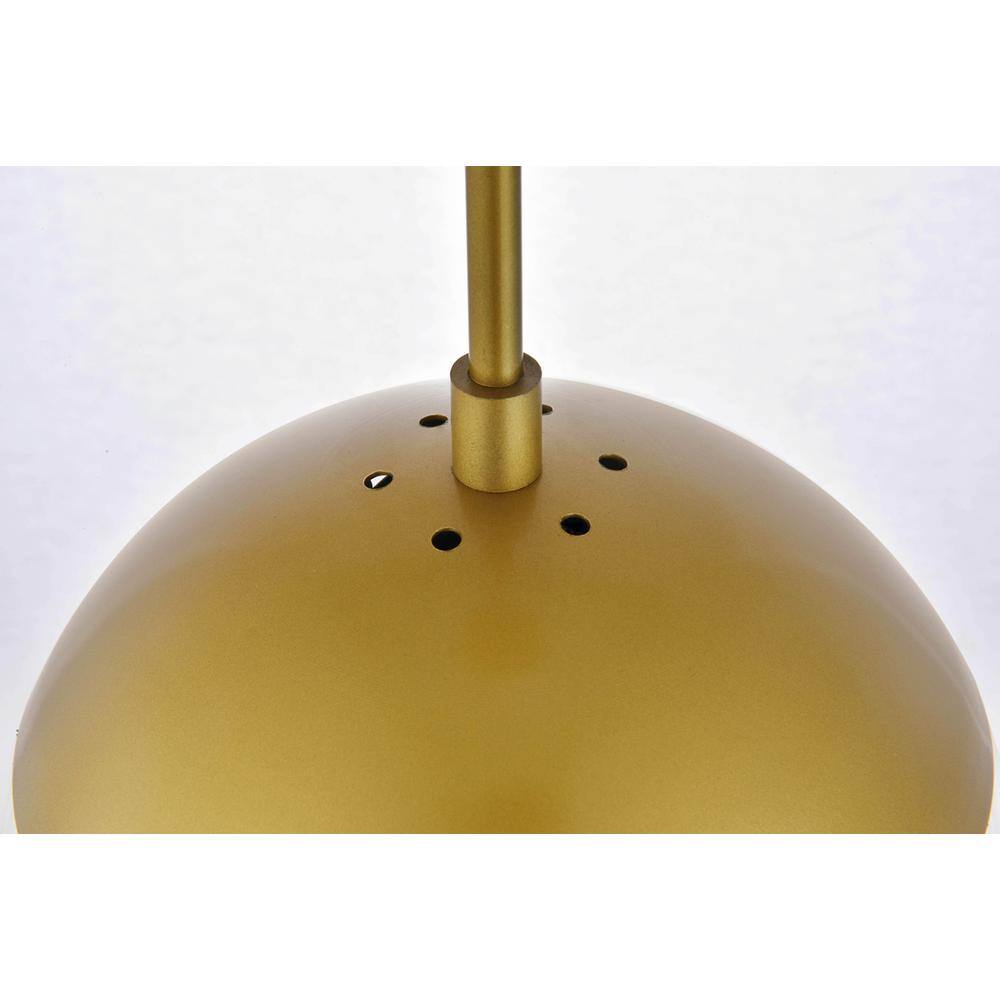 Left. Living District - Eclipse 3 Lights Brass Pendant With Frosted White Glass - Brass And Frosted White.