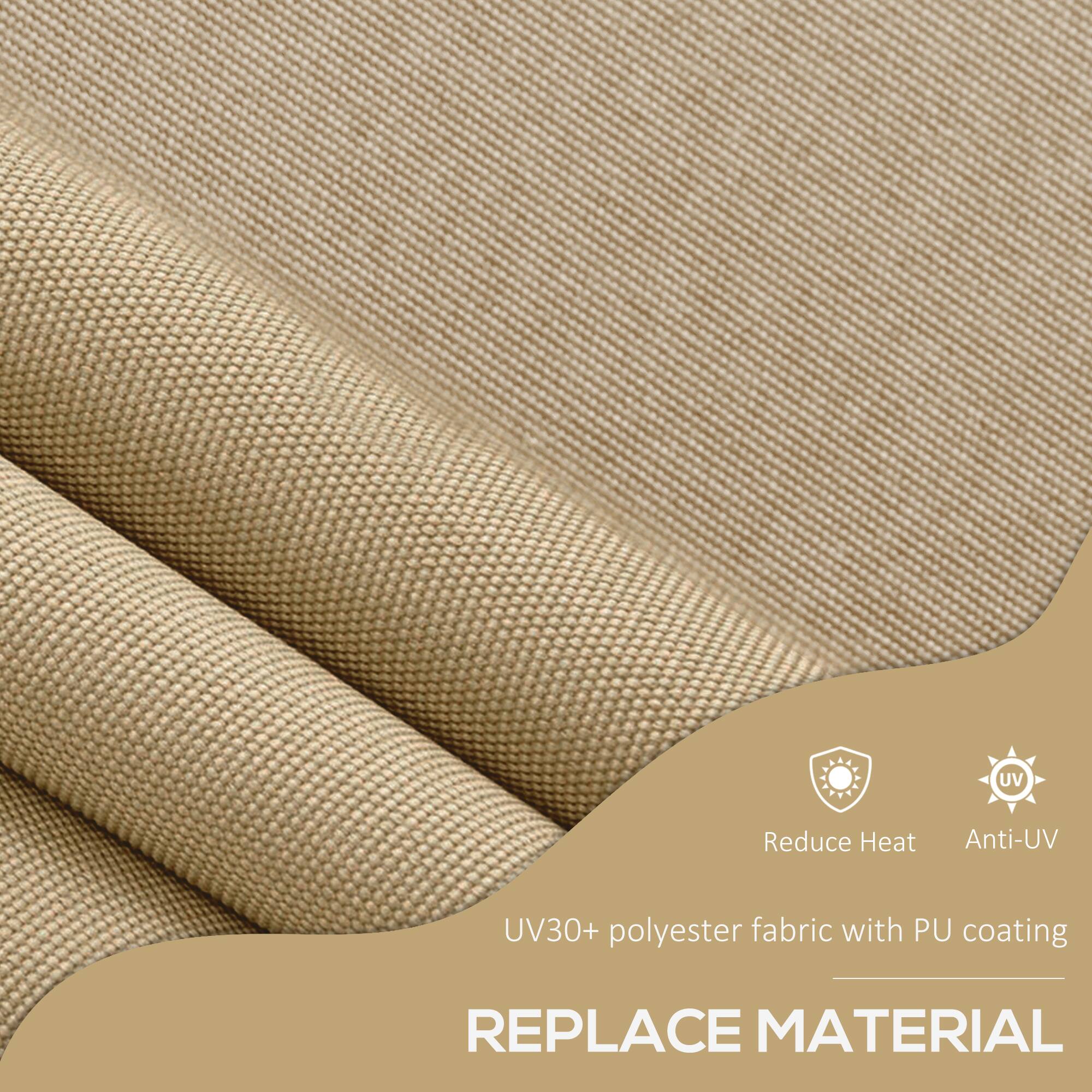 UV Reduce Heat Anti-UV UV30+ polyester fabric with PU coating REPLACE MATERIAL