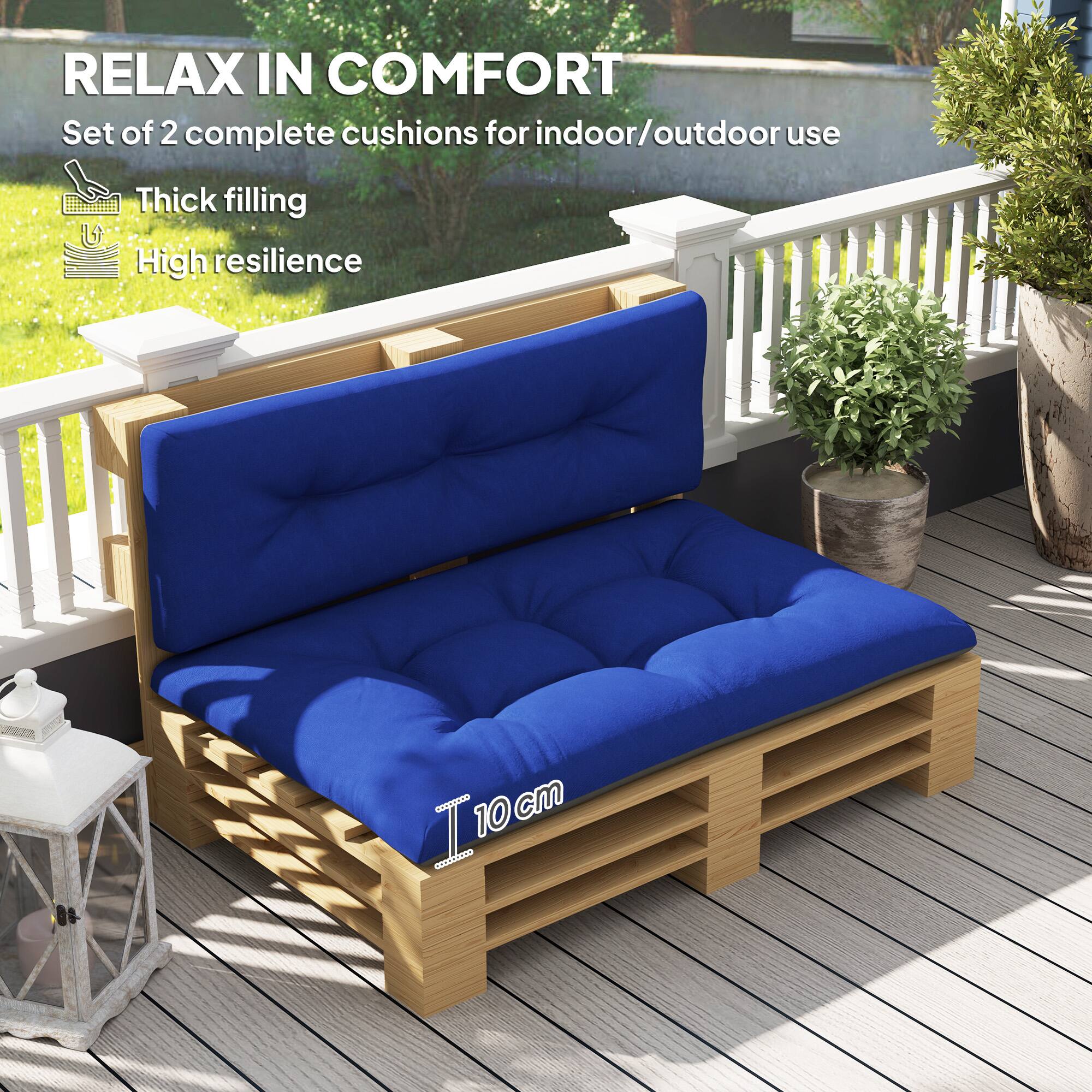 RELAX IN COMFORT
Set of 2 complete cushions for indoor/outdoor use
Thick filling
High resilience
10 cm