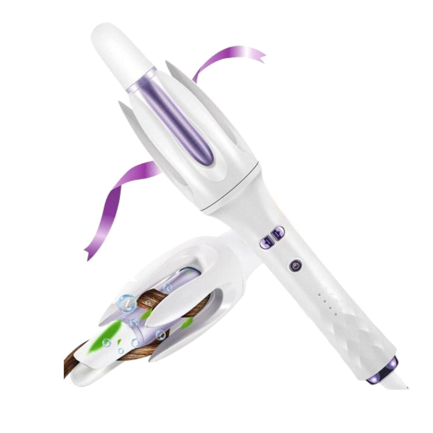 Front. Stock Preferred - Automatic Rotating Hair Curler – Fast Heating Ceramic Curling Iron with 3 Temperature Modes.