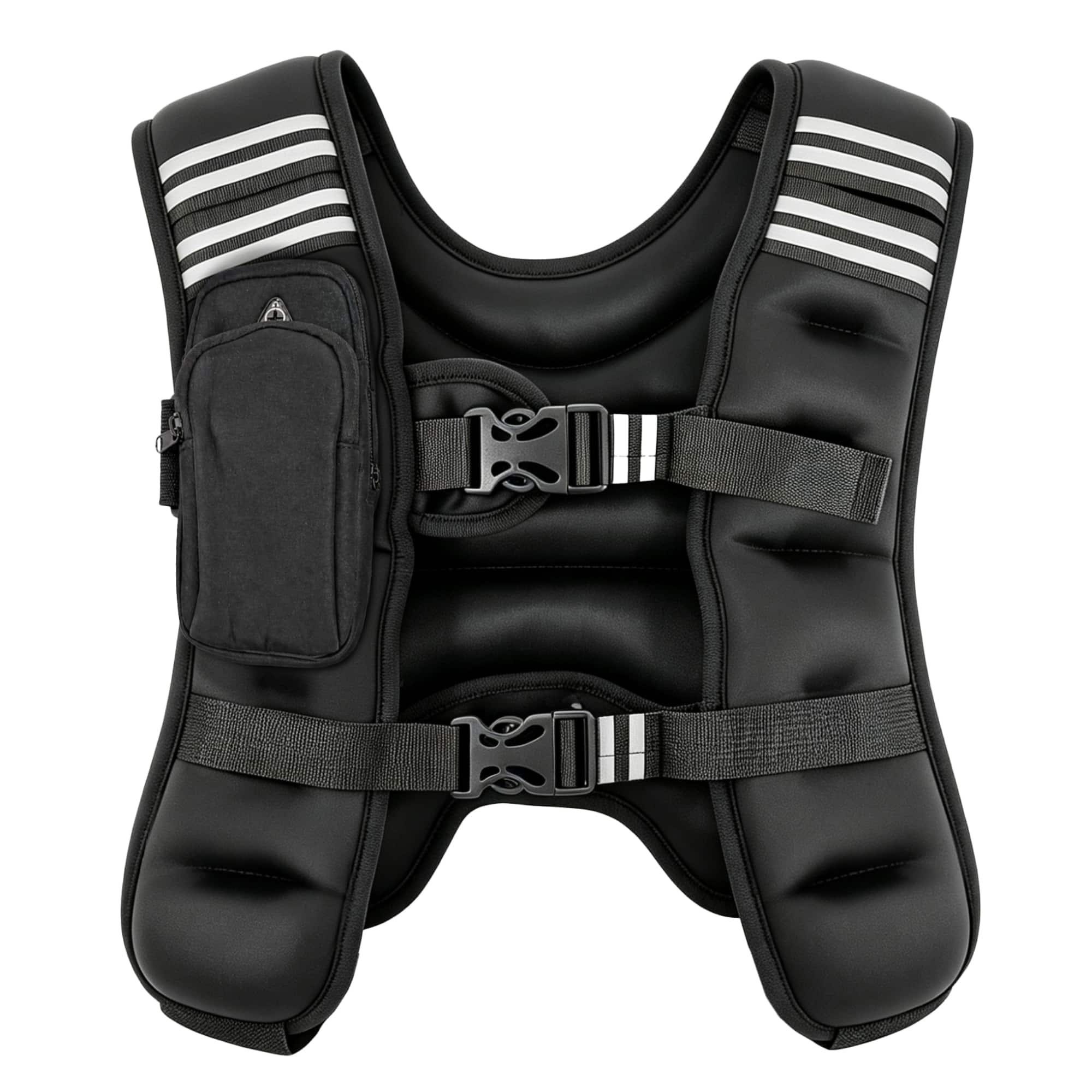 BalanceFrom Fitness - BalanceFrom 16 lb Weighted Nylon Tactical Vest with Quick Release & Phone Pouch - Black