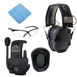Walker’s - Walker's Razor Slim Electronic Muff ( Patriot Version) Bundle - Black