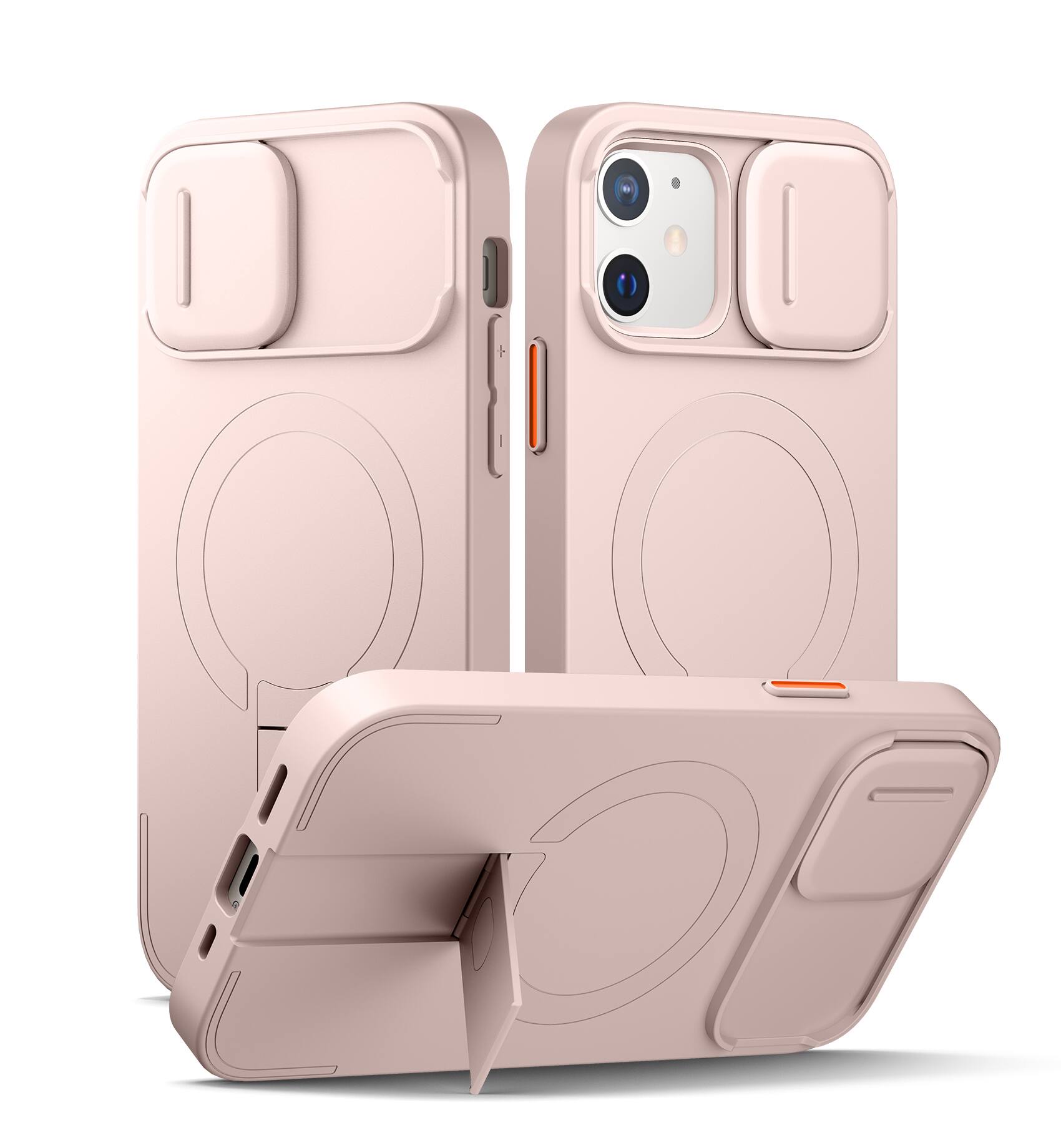 SURITCH - Slim Shockproof Bumper Case for iPhone 12/12 Pro with Camera Cover, Adjustable Kickstand, Compatible with MagSafe - Sakura Pink price history on PriceWatchPro