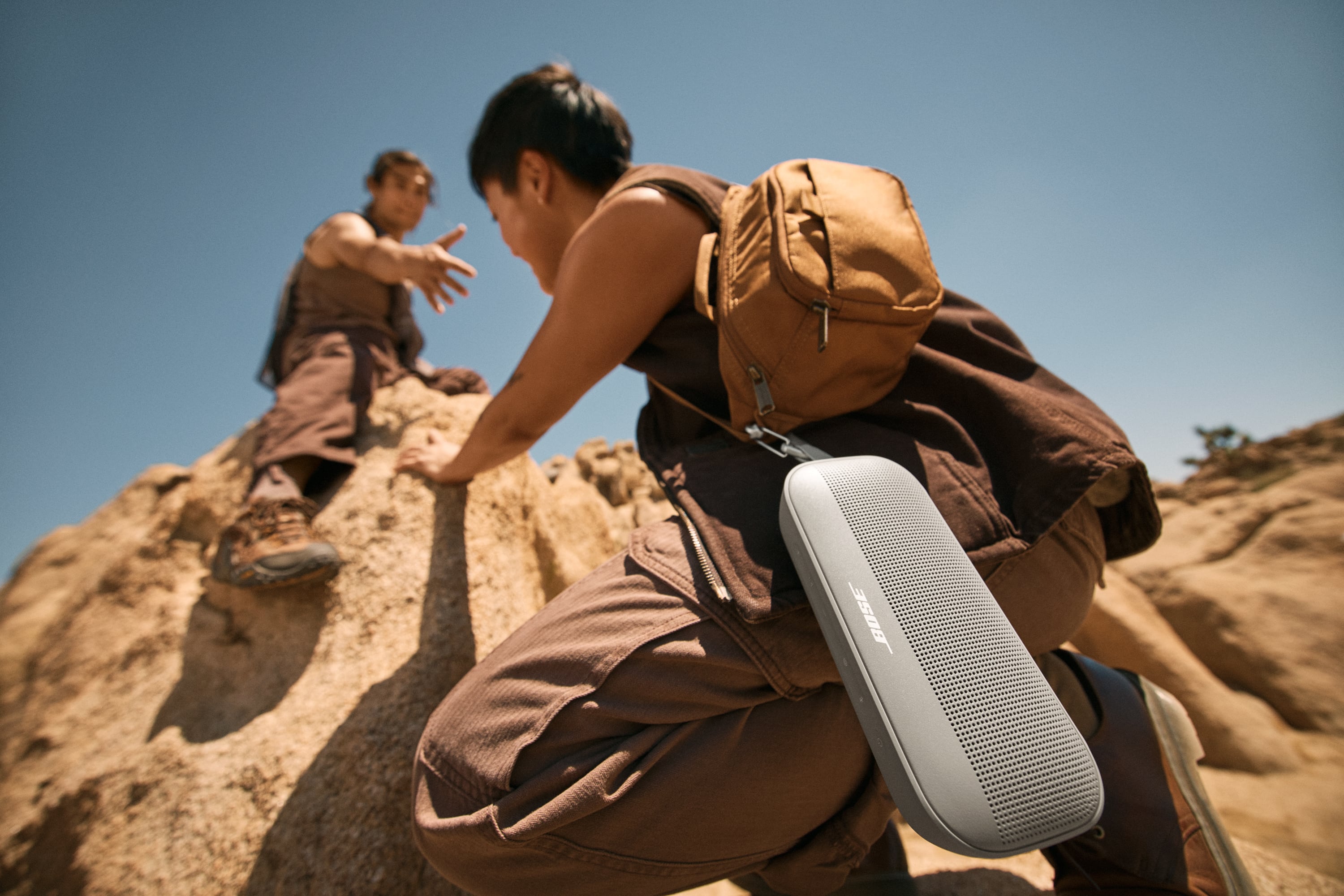 Alt View 1. Bose - SoundLink Flex (2nd Gen) Portable Bluetooth Speaker with Waterproof/Dustproof Design - Sandstone.