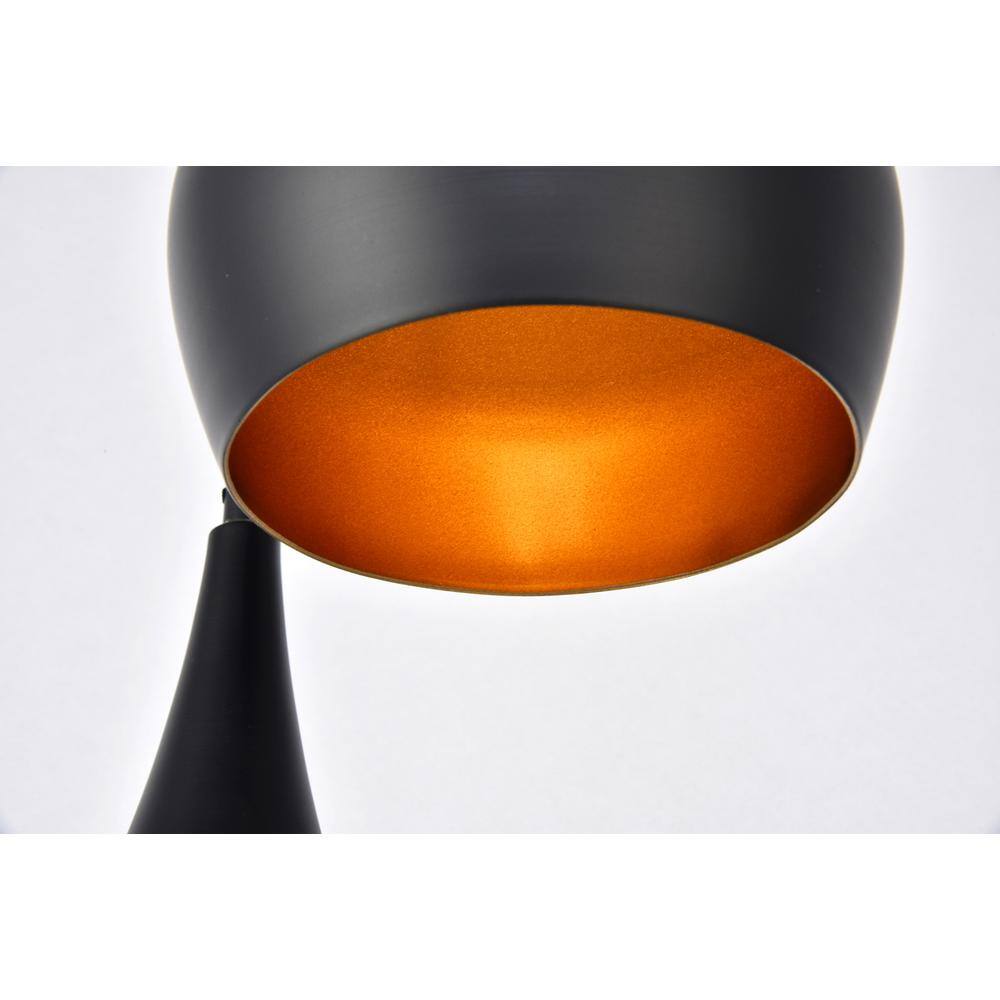 Alt View 1. Living District - Nora Collection Pendant D14.5in H11.5in Lt:3 Black finish - Black.