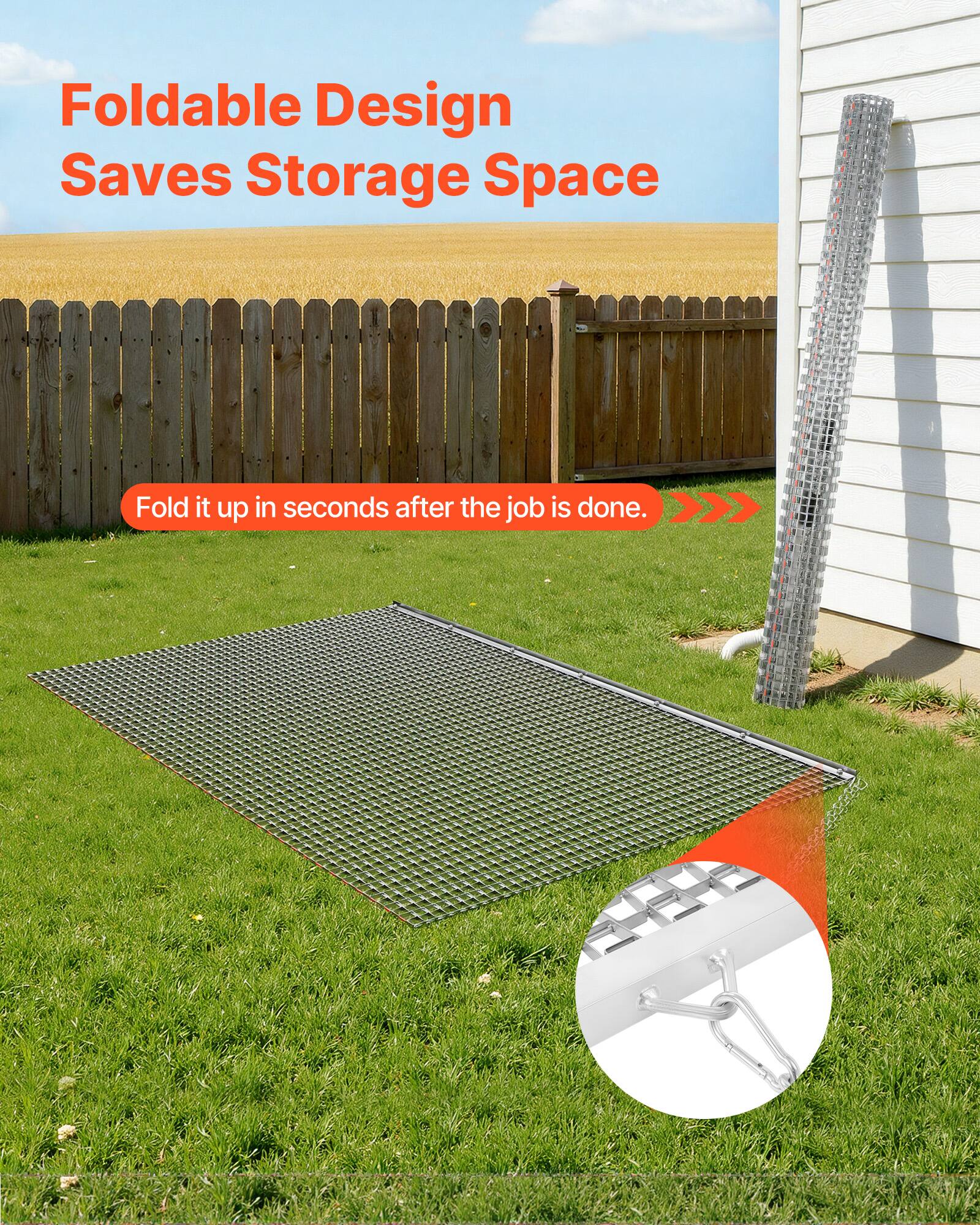 Foldable Design Saves Storage Space: Fold it up in seconds after the job is done.