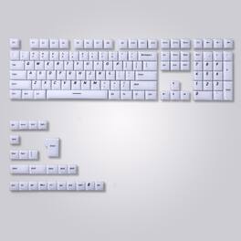 Womier - Frosted Jelly Keycaps,CSA Profile Shine Through Keys for Most US Layout Cherry MX Cross Stem Switch Mechanical Keyboards - White