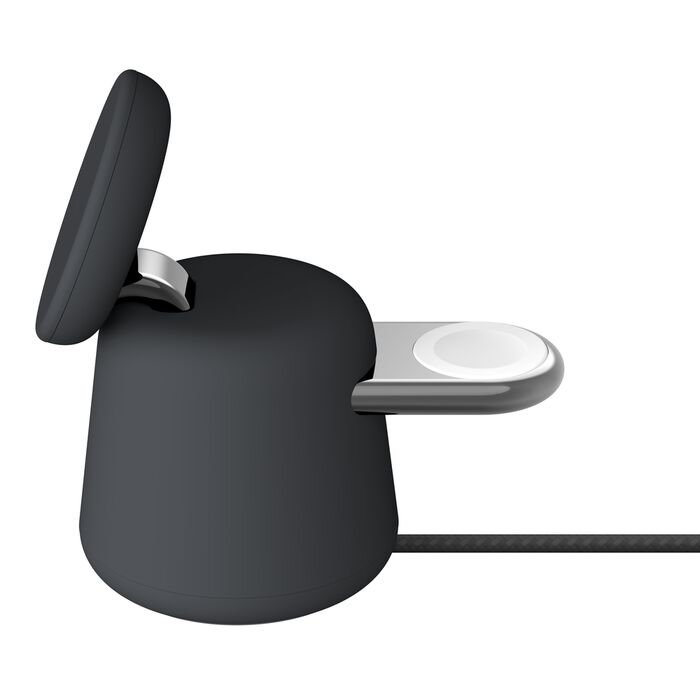 Alt View 4. Belkin - BoostCharge Pro 2-in-1 Wireless Charging Dock with Qi2 15W - Charcoal.