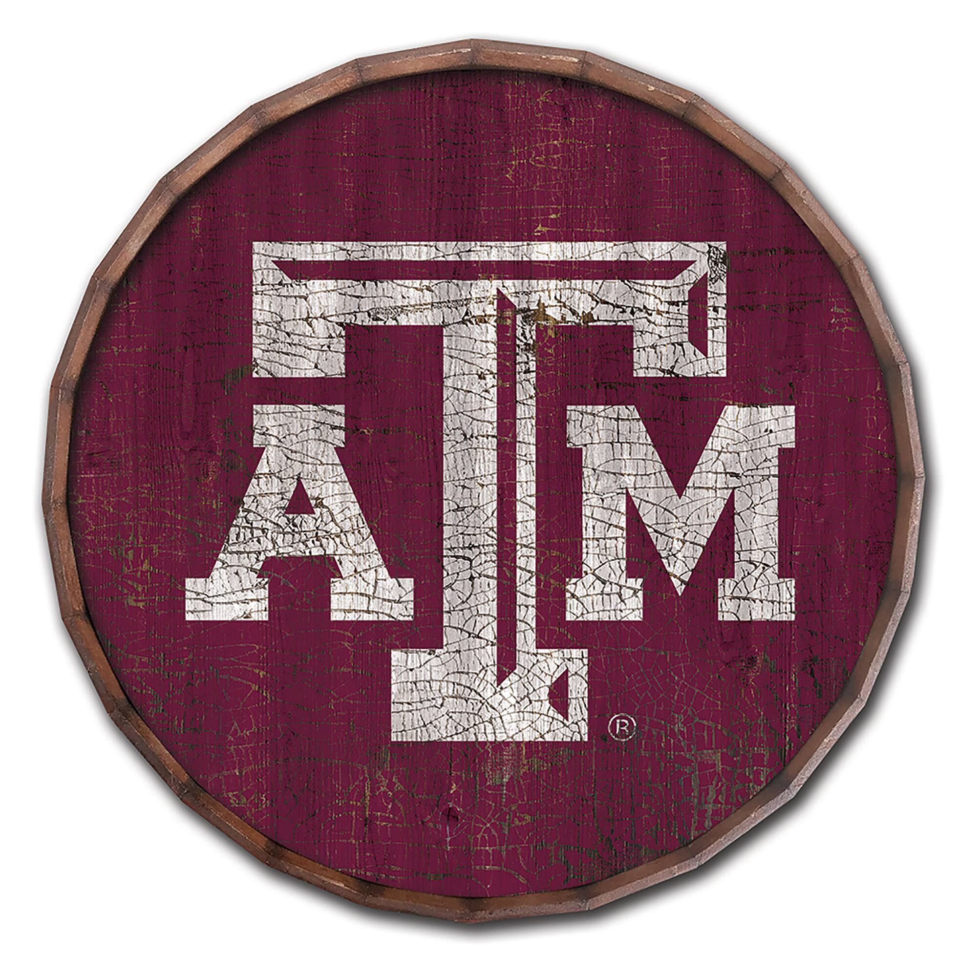 Texas A&M Aggies 24" Cracked Color Barrel Top Sign