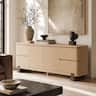 ModernMate - Fits Up to 75" TVs Modern Entertainment Center with 4 Drawers and 2 Doors TV Stand - Natural Oak
