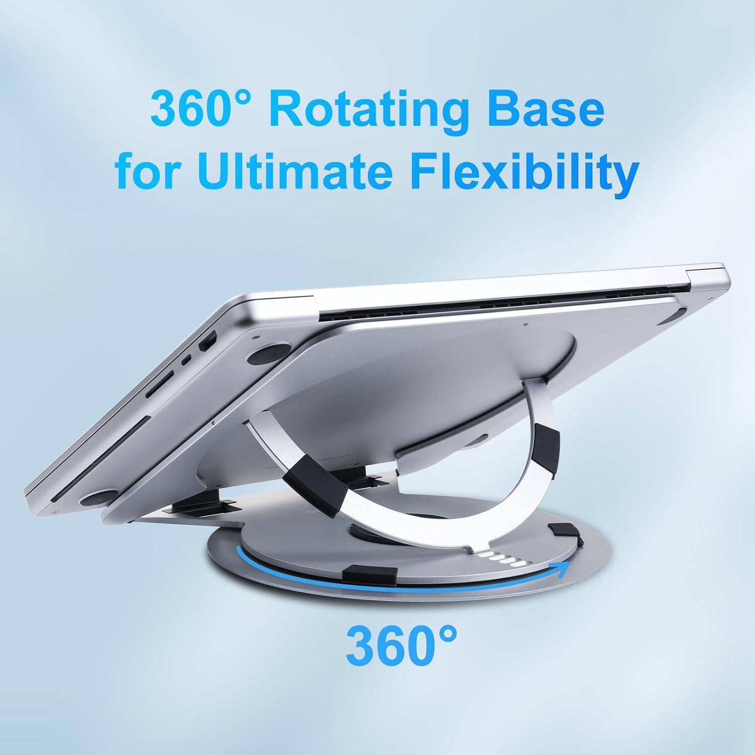 mosiso Adjustable Aluminum Laptop Stand with 360° Rotating Base ...