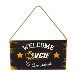 Evergreen Enterprises - VCU Rams 6" x 11" Welcome Home Wood Wall Sign with Rope Hanger - Multicolor