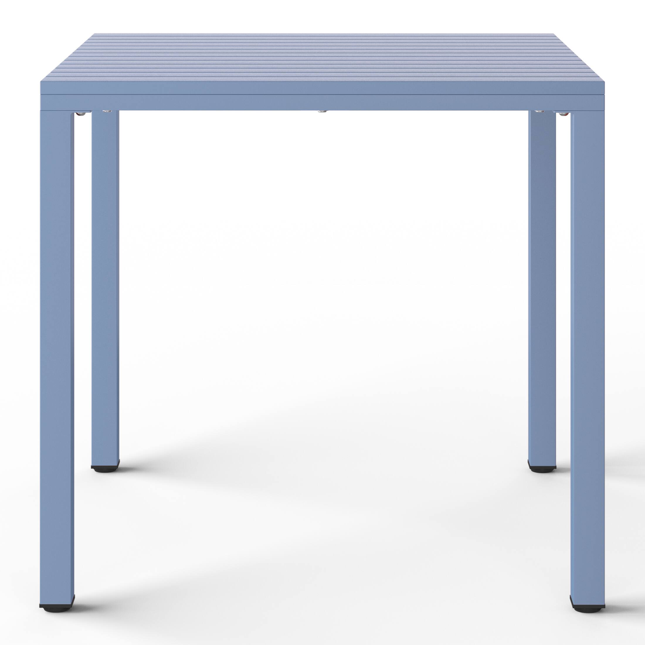 Back. WestinTrends - WestinTrends Playa 5-Piece Outdoor Metal Frame Square Dining Table Patio Set with Stackable Patio Dining Chairs - French Blue.