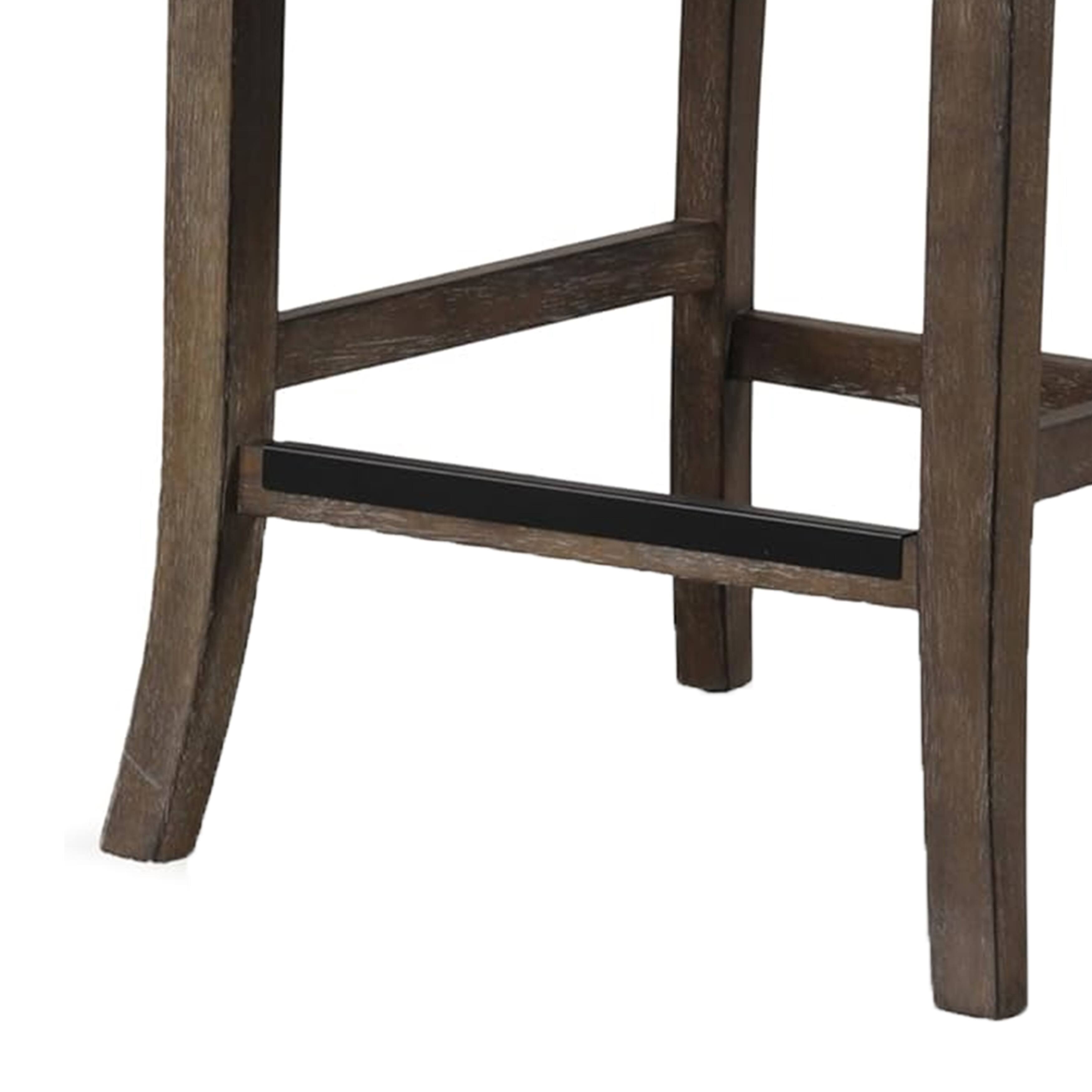 Alt View 3. Manhattan Lane - Asten Counter Stool Chair Set of 2 - Dark Walnut Brown, Light Gray.